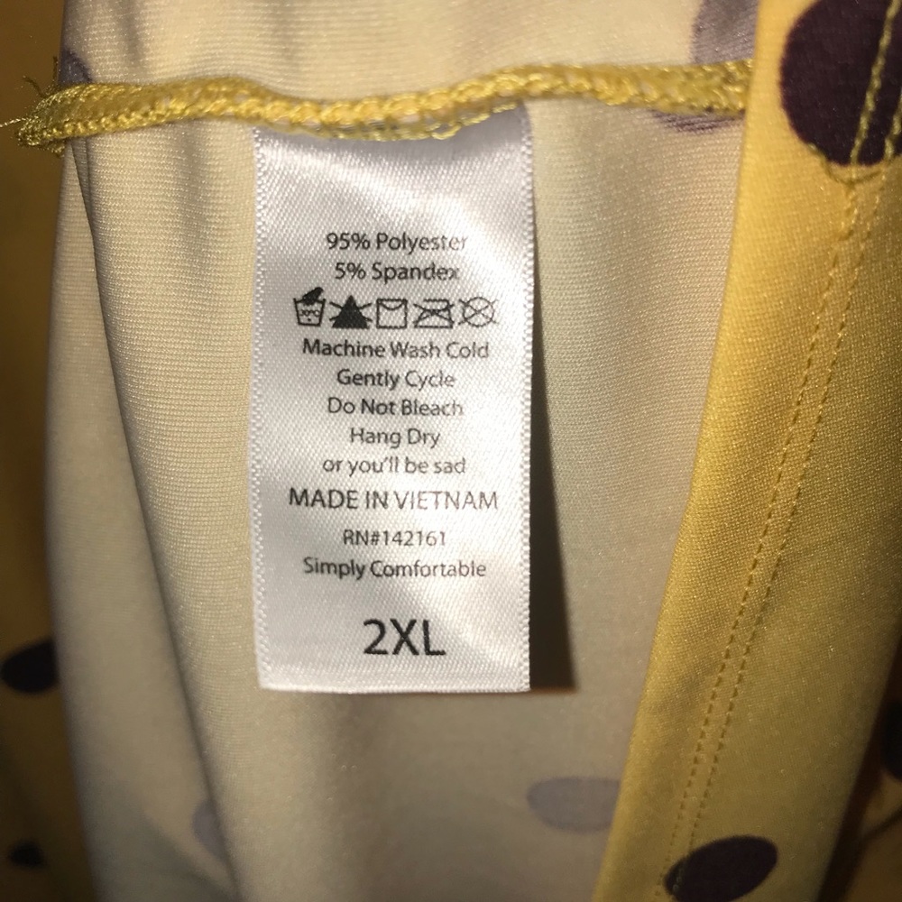 LuLaRoe Polka Dots Marly 2X BNWT Purple On Peach - Picture 8 of 8